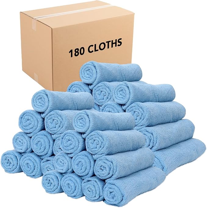 Arkwright Microfiber Gym Towel - Bulk Case of 180 - Super Soft, Quick Dry Workout Sweat Towels, 300 GSM Lightweight & Absorbent for Sports, Working Out, Yoga, and Spa, 16 x 27 in, Blue-StrideForce Fitness