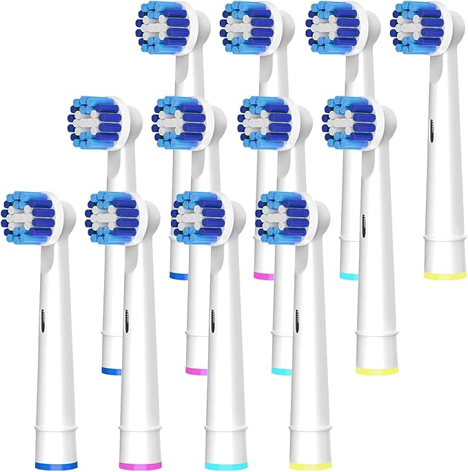 Replacement Brush Heads Compatible with Braun Oral-B, 12pcs Professional Electric Toothbrush Heads for Oral B Replacement Heads Refill Pro100/1000/1500/4000/5000/7000/8000/9600 Etc.