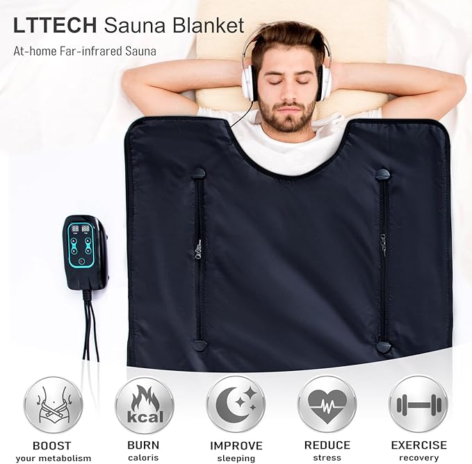 Portable Infrared Sauna Blanket for Home Relaxation Far Infrared Sauna Blanket Infrared Blanket Sauna with 86–158 °F Temp Range-StrideForce Fitness