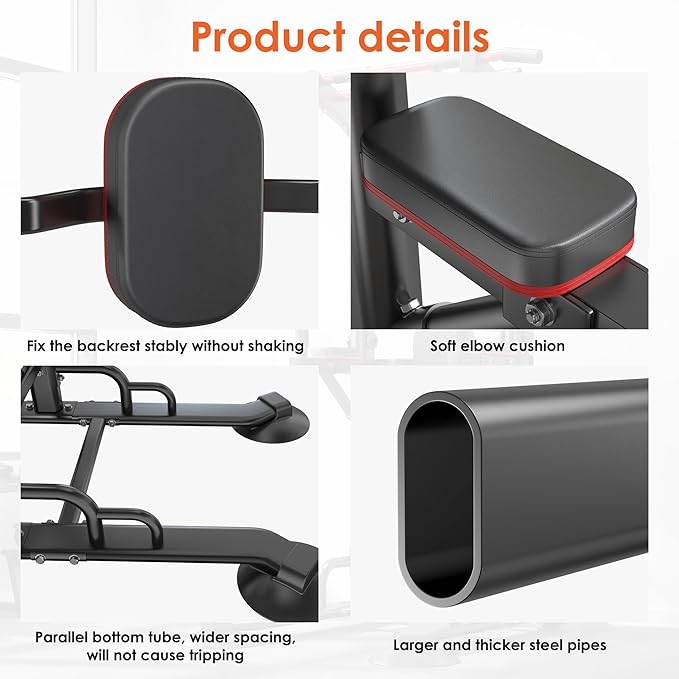 soges Power Tower Pull Up Bar Station, Dip Station for Home Gym, Height Adjustable Heavy Duty Strength Home Training Fitness Workout Equipment-StrideForce Fitness