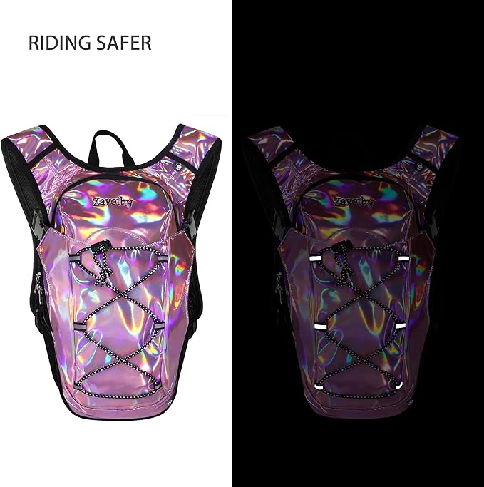 Reflective Hydration Backpack, Hydration Pack - Water Backpack with 2L/3L Hydration Bladder, Essential for Festivals - Rave Hydration Pack for Hiking, Running, Cycling, and Festivals-StrideForce Fitness