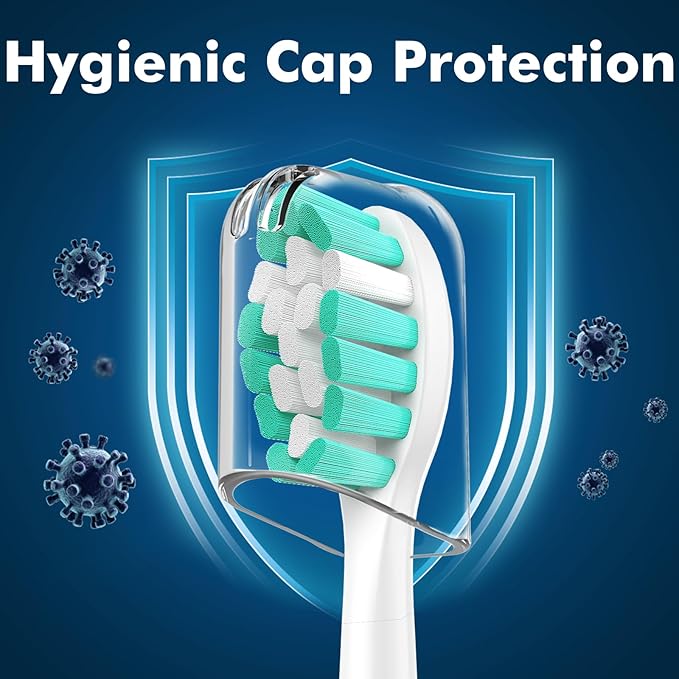 Electric Toothbrush Replacement Heads Compatible with Philips Sonicare ProtectiveClean 2 Series Plaque Control 4100 5100 6100 9024 6064, White, 4 Sonic Brush Head