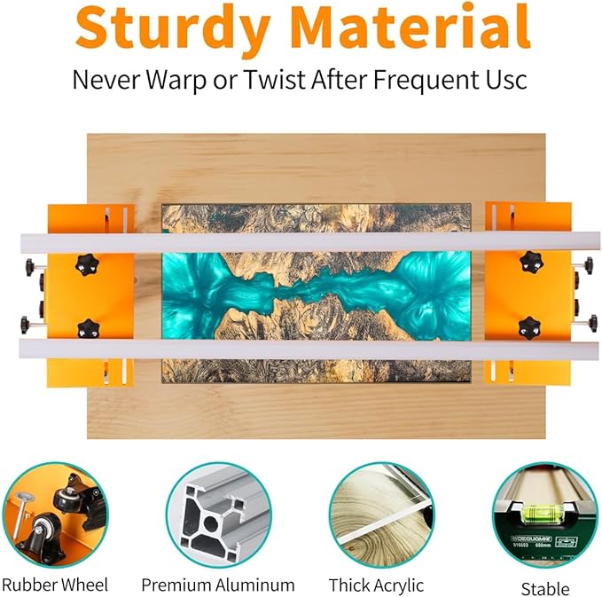 Router Sled, Slab Flattening Jig, 58 inches Router Sled for Flattening Slabs,Adjustable Trimming Planing Machine for Woodworking-StrideForce Fitness