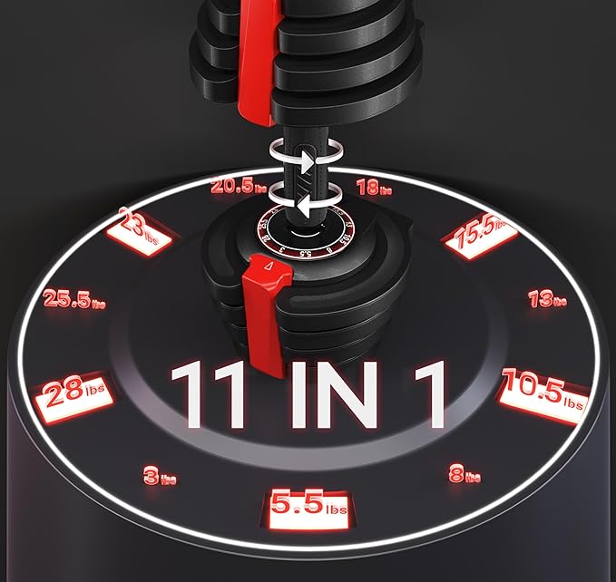 Yaheetech Adjustable Dumbbell Set 28/40/52.5/90LBS Adjustable Dumbbells Fast Adjust Dumbbell Weight Set with Anti-Slip Handle and Tray for Men/Women Home Gym Strength Training Equipment Single/Pair-StrideForce Fitness