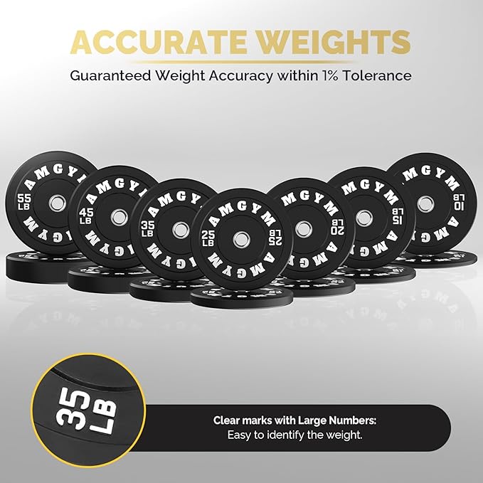 2 Inch Bumper Plates，10-500lbs，Barbell Rubber Olympic Weight Plates Set for Home Gym, Strength Training & Weight Lifting, Multiple Options Colors-StrideForce Fitness