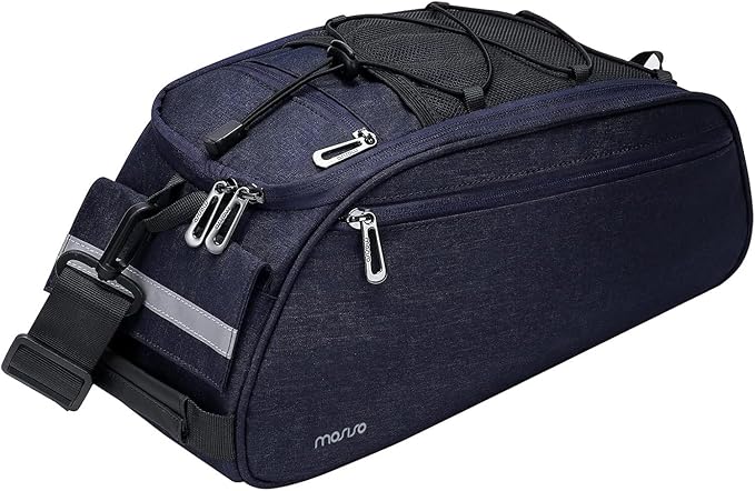 MOSISO Bike Rack Bag, Waterproof Bicycle Trunk Pannier Rear Seat Pouch Cycling Bike Carrier Backseat Storage Luggage Saddle Shoulder Bag-StrideForce Fitness