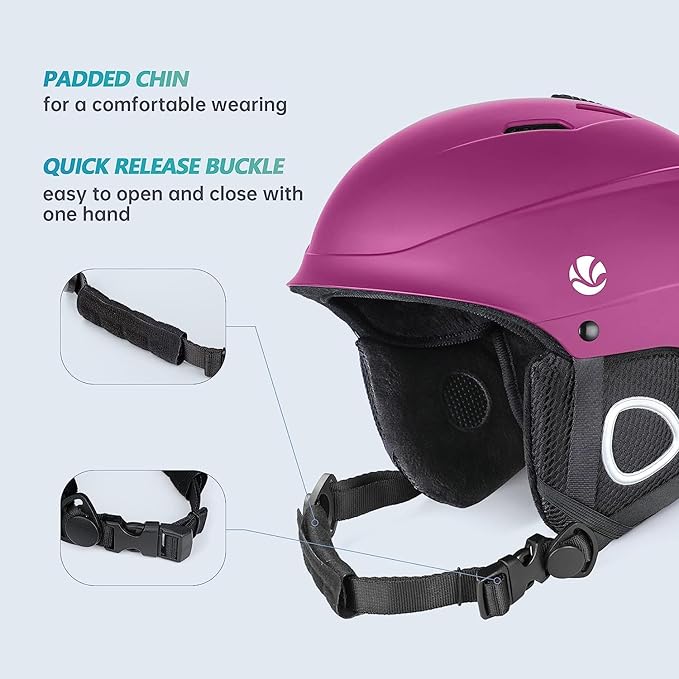 VANRORA Ski Helmet, Snowboard Helmet for Men & Women, Climate Control Venting, Dial Fit, Goggles Compatible, Removable Fleece Liner and Ear Pads, Safety-Certified-StrideForce Fitness