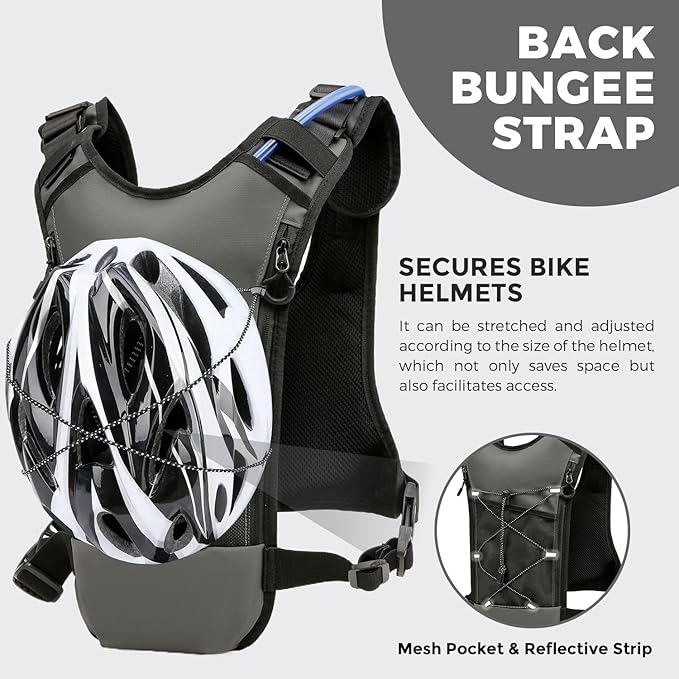USA Original Patent Running Hydration Vest Backpack, Lightweight Chest Pack with 2.0L Water Bladder Bag Daypack for Hiking Running Cycling Race Marathon for Women Men-StrideForce Fitness