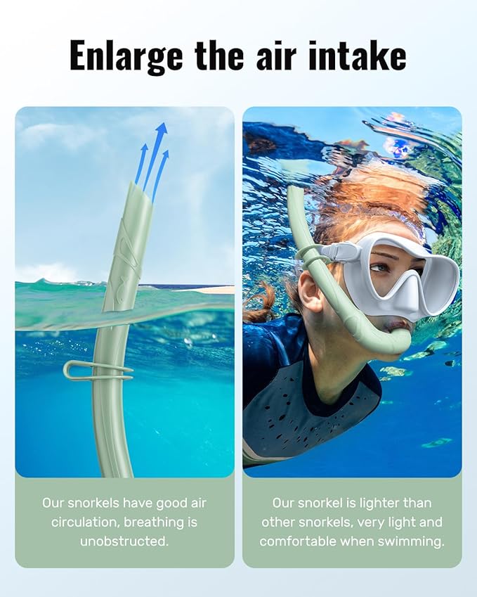 W WSTOO Adults Diving Snorkel Breathing Tube Silicone Flexible Foldable Snorkel Anti-Drop for Freediving Swim Training,Diving and Scuba Diving,Easy to Carry for Travel-StrideForce Fitness