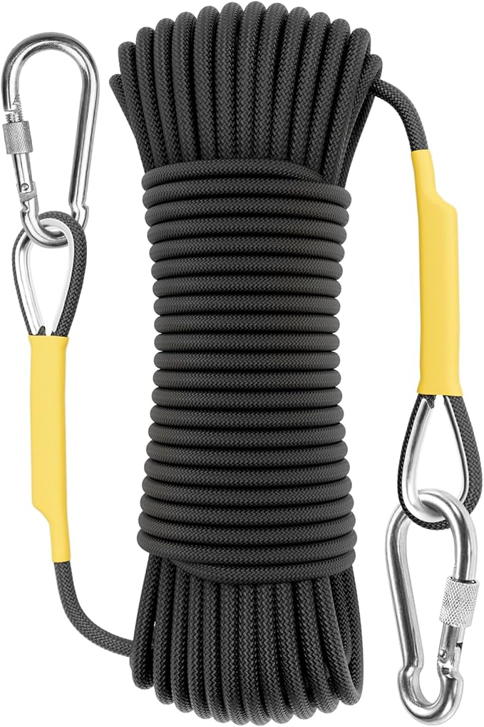 X XBEN Outdoor Climbing Rope 10M(32ft) 20M(64ft) 30M(96ft) 50M(160ft) 70M(230ft) 152M(500FT) 352M(1000FT) Static Rock Climbing Rope for Escape Rope Ice Climbing Equipment Fire Rescue Parachute-StrideForce Fitness