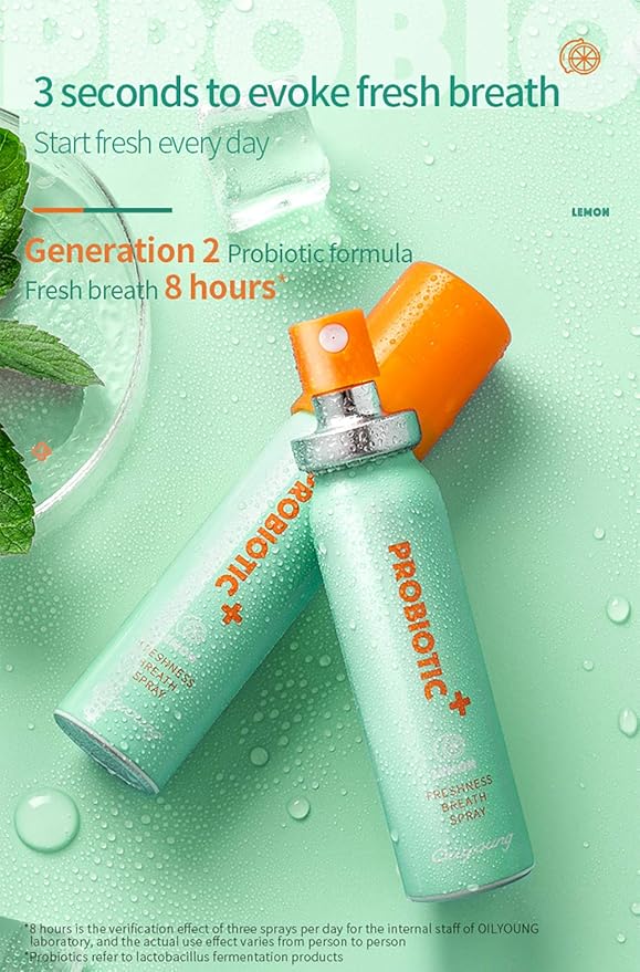 Breath Spray for Bad Breath Fresheners Mouth Spray Mint Oral Care Health Spray for Dry Mouth With Surprise Gifts, 0.5 fl.oz/Bottle (Pack of 2)