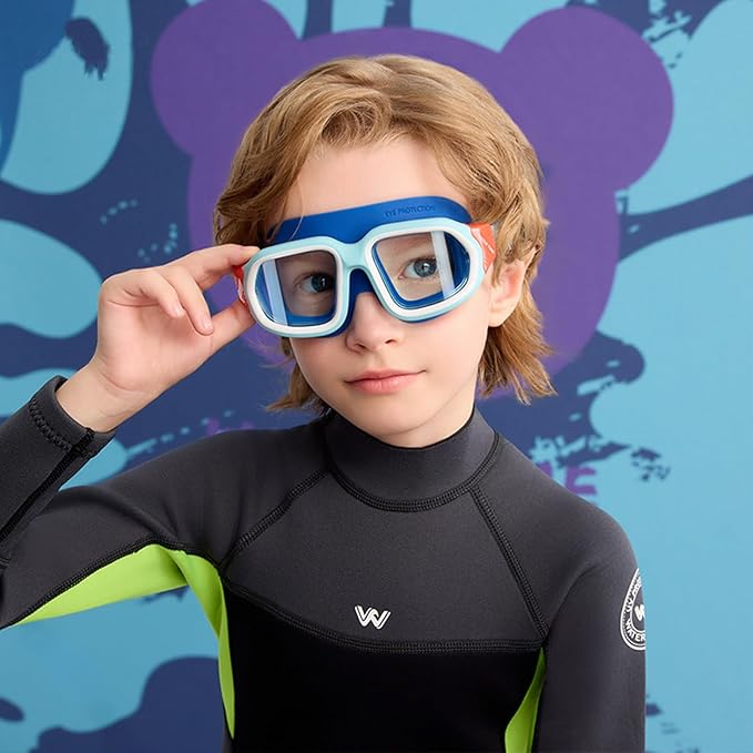 Kids Swim Goggles for Ages 4-12: Clear Vision, Wide View, No Leaks, Anti-Fog, UV Protection & Comfortable Fit-StrideForce Fitness