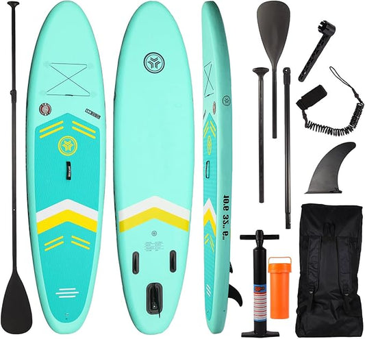 10.6”32“6 Premium Inflatable Stand Up Paddle Boards with Durable SUP Paddle Board Accessories Wide Stable Design Includes Backpack Required Parts Non-Slip Comfort Deck for Youth & Adults-StrideForce Fitness