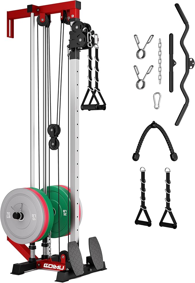Wall Mount Cable Station, WM1 Cable Crossover Machine with 17 Positions, High and Low Cable Crossover Machine with Removable Footplate for Garage Home Gym-StrideForce Fitness