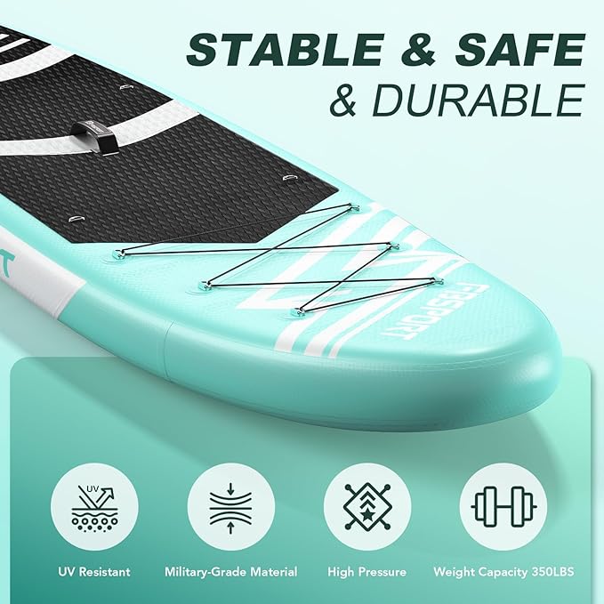 FBSPORT 11' Premium Stand Up Paddle Board, Yoga Board with Durable SUP Accessories & Carry Bag | Wide Stance, Surf Control, Non-Slip Deck, Leash, Paddle and Pump for Youth & Adult-StrideForce Fitness