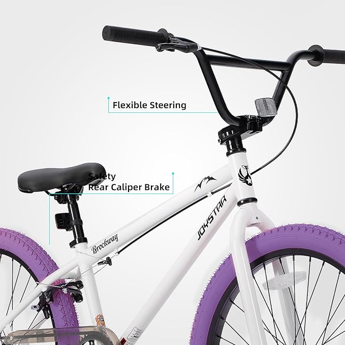 JOYSTAR Brockway Freestyle Kids BMX Bikes 20" 24" Kids Bicycles for 6-14 Years Old Boys Girls and Beginner-Level Riders 2 Pegs Multiple Colors-StrideForce Fitness