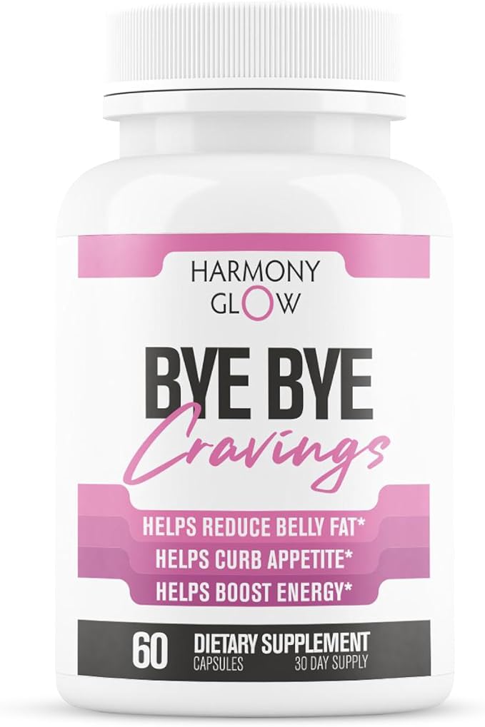 Harmony Glow: ByeBye Cravings - Weight Loss Pills for Women & Powerful Appetite Support | 7 Research Backed Ingredients for Diet Results, Stamina, Energy & Shed Fat - 60 Caps for Adults-StrideForce Fitness