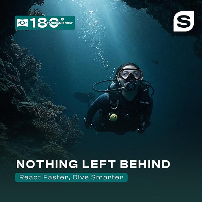 Pano 3 Scuba Diving Mask, Tempered Glass Snorkel Mask Three-Window Scuba Mask No-Leak Dive Mask Silicone Skirt Diving Mask for Snorkeling and Scuba Use-StrideForce Fitness