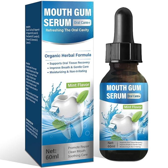 Gum Repair for Receding Gums, 60ml Gum Restore Drops, for Dry Mouth, Stain Removal & Bad Breath Treatment for Adults, Instant Fresh Breath