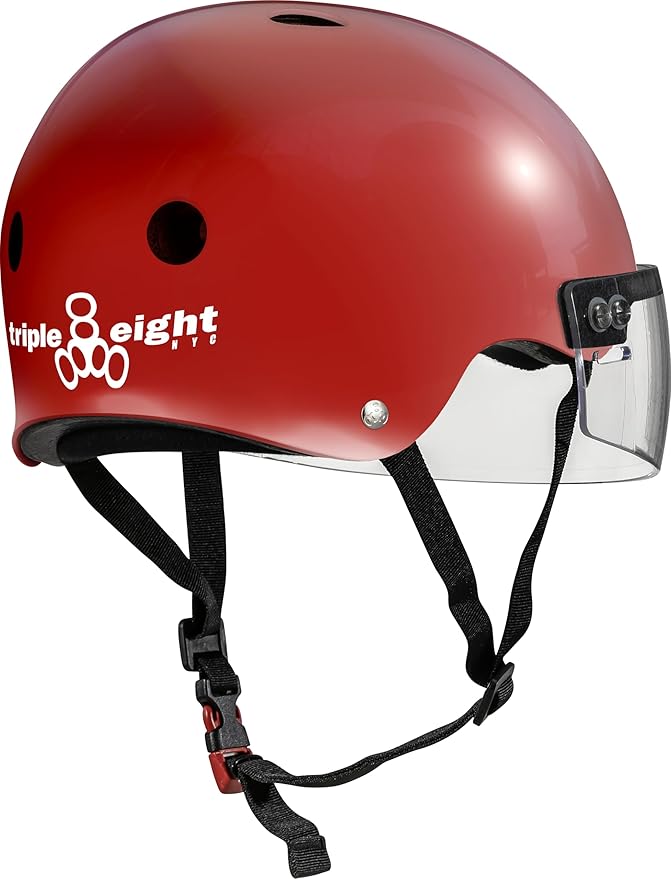 Triple Eight The Certified Sweatsaver Helmet with Visor for Roller Derby, Skateboarding and BMX-StrideForce Fitness