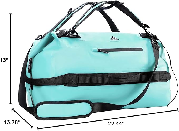 Haimont Large Waterproof Duffel Backpack Roll-Top Heavy Duty Dry Duffle Bag for Boating, Travel, Motorcycle, Kayaking, Camping, 60L-StrideForce Fitness