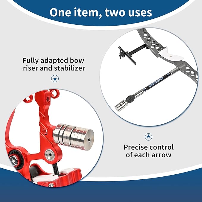 SPG Archery Bow Stabilizer Weights - Detachable Archery Stabilizer Weight Kit Universal 5/16 Thread Archery Barebow Weight Recurve Bow Weight for Compound Bow Recurve Bow Balance Bar-StrideForce Fitness