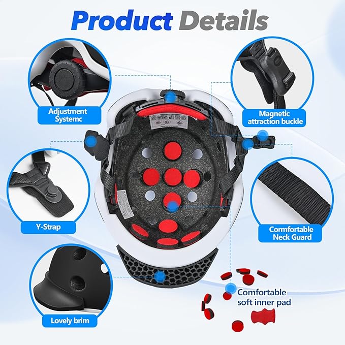 Kids Bike Helmet for 5-8-14 Kids Skateboard Helmet Boys Girls Child Youth Adjustable Lightweight Ventilation and Multi-Sports Scooter Cycling Roller Balance Bike-StrideForce Fitness