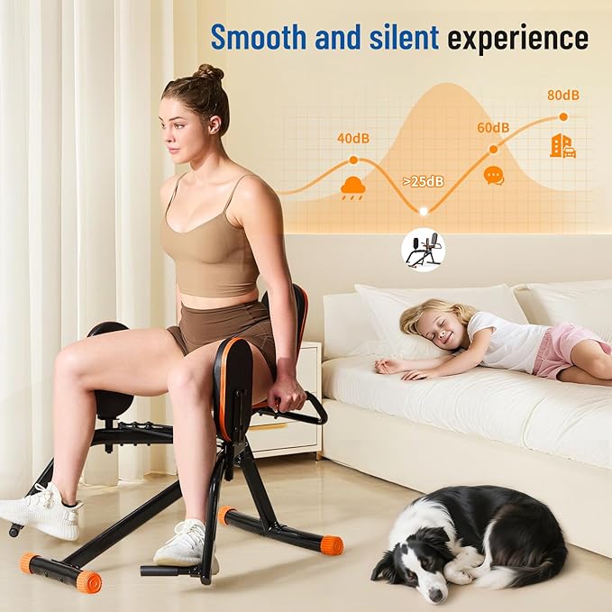 Hip Abductor Machine for Home Gym | Compact Glute Trainer & Thigh Workout Equipment with 3-Level Resistance,Silent Design | Leg Abductor Machine & Booty Builder for Women/Men-StrideForce Fitness
