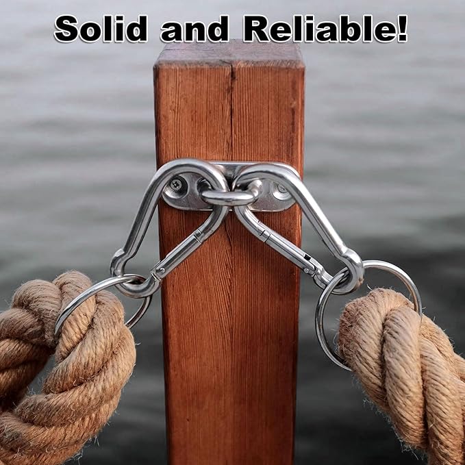 Stainless Steel Spring Snap Hook Carabiner M6 M8 M10 Heavy Duty Carabiner Clip Spring Clips Keychain 5/16 Inch Quick Links for Backpack, Hammocks, Camping, Swing(16/30/10PCS)-StrideForce Fitness