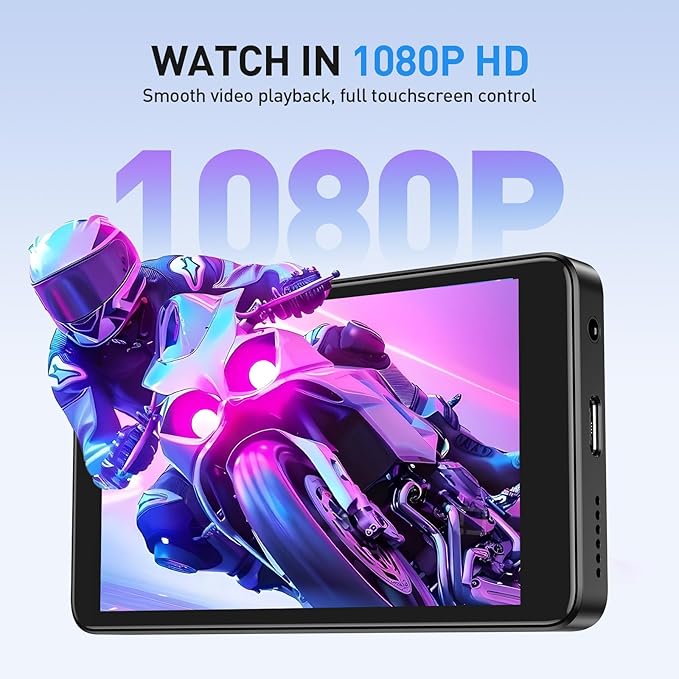 AGPTEK 96GB MP3 Player with Bluetooth and WiFi, T08X 4'' Android 14 MP4 Music Player with Spotify, Audible, APP Store, Up to 1TB, Black-StrideForce Fitness