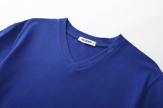 VEIISAR Premium V Neck T Shirts for Men - Modern Fitted Tees Vneck Undershirts-StrideForce Fitness