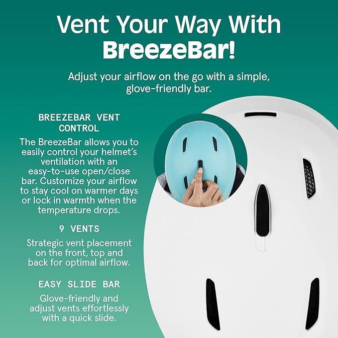 Retrospec Zephyr Ski Helmet - Snowboard Helmet for Adults & Youth - Adjustable Fit with Breathable Vents for Men, Women, Boys and Girls-StrideForce Fitness