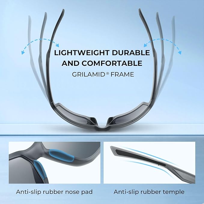 KastKing Osage Polarized Sport Sunglasses for Men and Women, Ideal for Driving Fishing Cycling Running, UV Protection-StrideForce Fitness