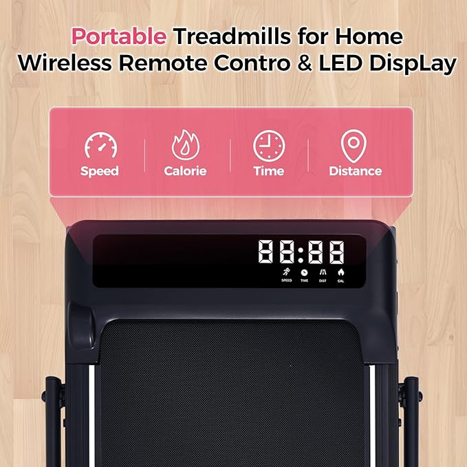 Walking Pad Treadmill with Handle Bar, 3.5HP Compact Electric Walking Pads Treadmills with Handles for Home Apartment Small, 0.6-10MPH Portable Foldable Folding Small Treadmill Home, 400LBS Capacity-StrideForce Fitness