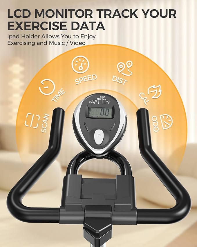 pooboo Exercise Bike, Adjustable Magnetic/Brake Pad Resistance Silent Belt Drive, Indoor Cycling Bike for Home Cardio, Fitness Stationary Bike with 350lbs/300lbs Weight Capacity &Upgraded Version Seat-StrideForce Fitness