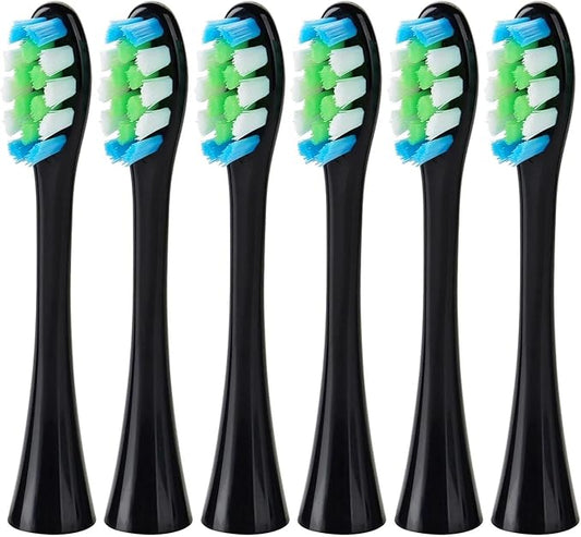 6Pcs Suitable,Compatible for OCLEAN/OKLIN X Electric Toothbrush Head One/SE/XPRO/Z1/AIR Universal Replacement(BK 6Pcs)