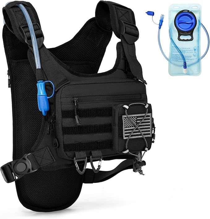 Hydration Vest with 2L Water Bladder for Men and Women,Lightweight Adjustable Hydration Backpack,Reflective Running Hydration Chest Bag for Hiking Climbing Cycling-StrideForce Fitness