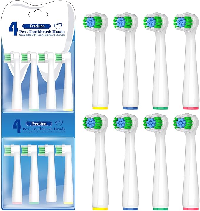 Replacement Toothbrush Heads Compatible with Oral B Braun Pro 1000 Electric Toothbrush Heads, 8 Count Precision Clean Brush Heads Refill Compatible with Oral B Pro 100/500/1000/1500/Genius X