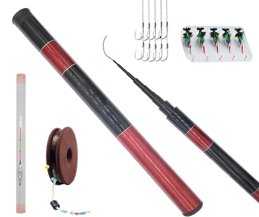 Telescopic Tenkara Rod in 4.9ft/8.8ft/11.8ft-Ultralight Travel Fishing Rods-Portable Collapsible Bass Crappie Rod-Retractable Fishing Pole -Tenkara Fishing Rod-StrideForce Fitness