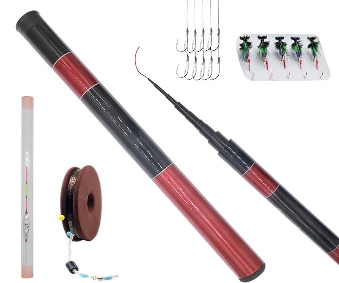 Telescopic Tenkara Rod in 4.9ft/8.8ft/11.8ft-Ultralight Travel Fishing Rods-Portable Collapsible Bass Crappie Rod-Retractable Fishing Pole -Tenkara Fishing Rod-StrideForce Fitness