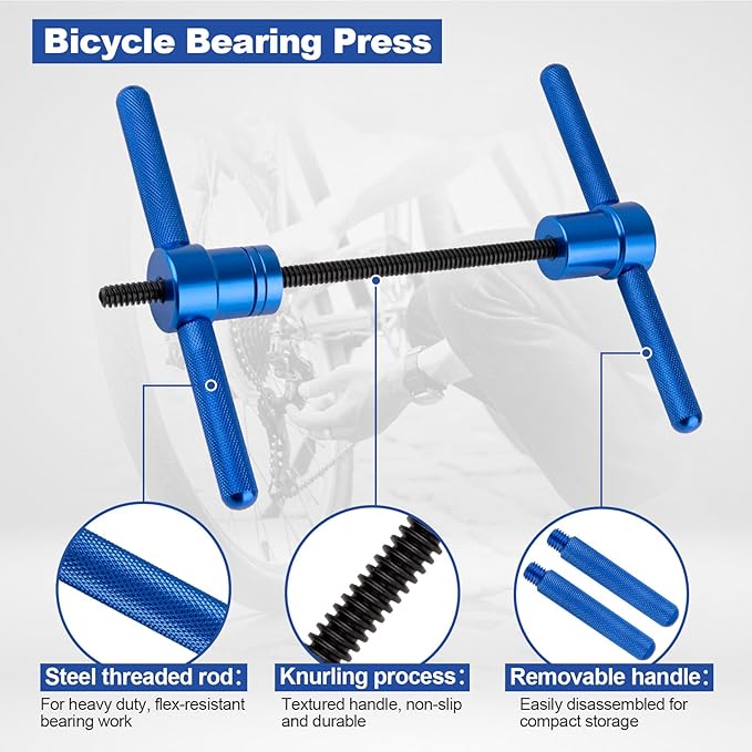 25PCS Bicycle Bearing Press Kit for Wheel Hub, Soft Tail Frame Pivot Point Installation with Bushing Tool-StrideForce Fitness