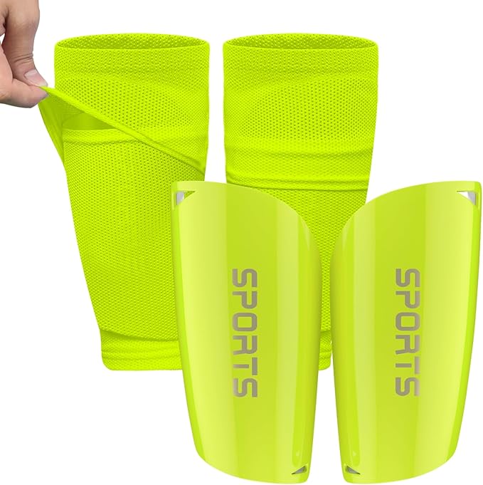Kids Youth Soccer Shin Guards with Sleeves, Slip in Shinguards Soccer Shin Pads for 3-15 Years Old Boys Girls Child Teens-StrideForce Fitness