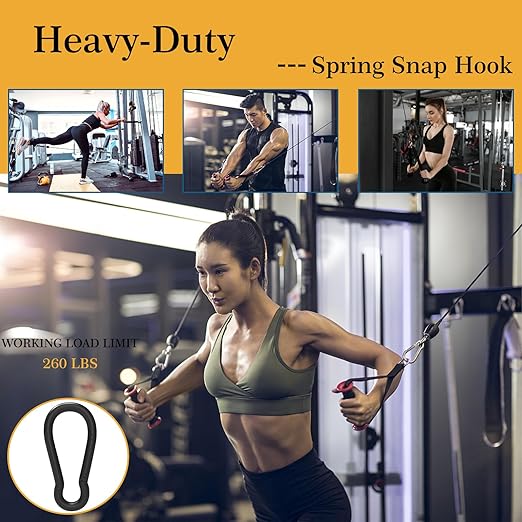 100Pcs 2.4" Carabiner Clip Spring Snap Hook, M6 2-3/8 Inch Heavy Duty Black Small Carabiner, Quick Link Keychain Clip for Keys Swing Set Camping Gym Hiking Traveling(260 lbs Capacity)-StrideForce Fitness