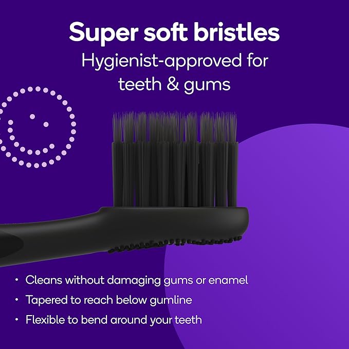 BURST Genuine Replacement Heads for Original Sonic Electric Toothbrush (Black/3 Pack) | Ultra Soft Bristles for a Deep Clean | Stain & Plaque Removal