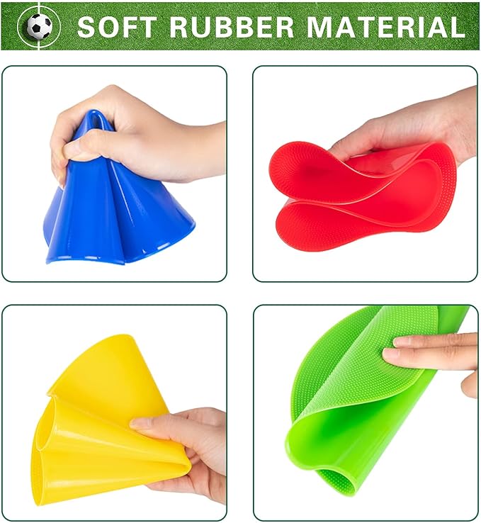 Spot Markers 9 Inch Non Slip Rubber Floor Markers Flat Field Cones Poly Dots for Soccer Basketball Sports Speed Agility Training and Drills