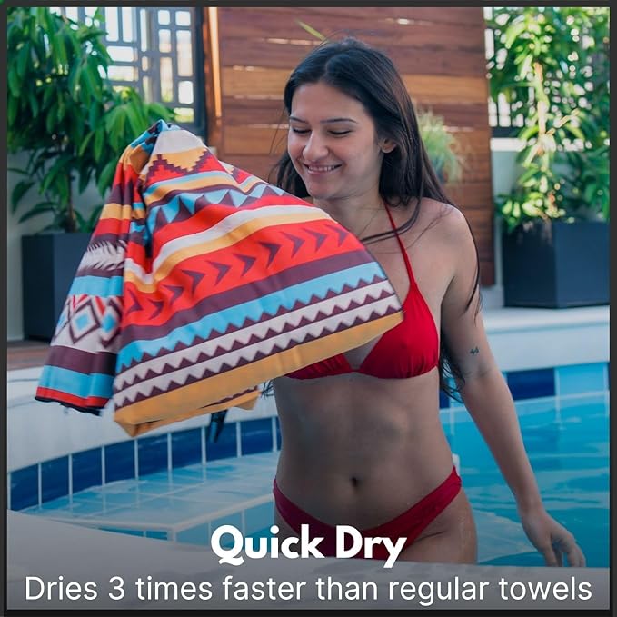 ECCOSOPHY Microfiber Beach Towel - Sand Free Towels are Quick Dry, Light Weight, Super Absorbent - Perfect Pool, Travel, Cruise, Camping Essentials - Oversized Extra Large for Adults 71x35 in-StrideForce Fitness