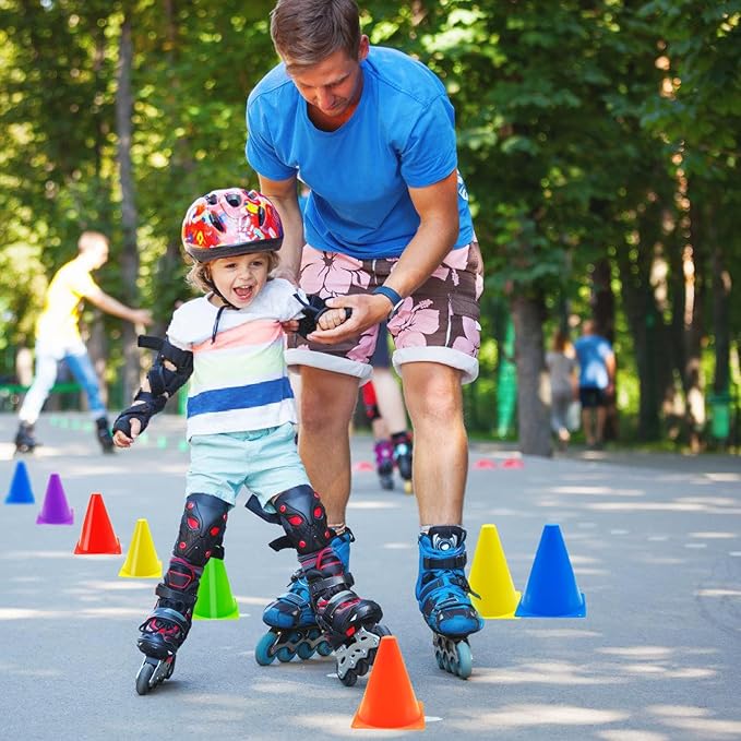 12/24/48Pcs Soccer Cones,7" or 9" Soccer Cones for Training, Multicolor Cones Sports Soccer Training Cones, Field Cones for Skating Basketball Football Drills Practice-StrideForce Fitness