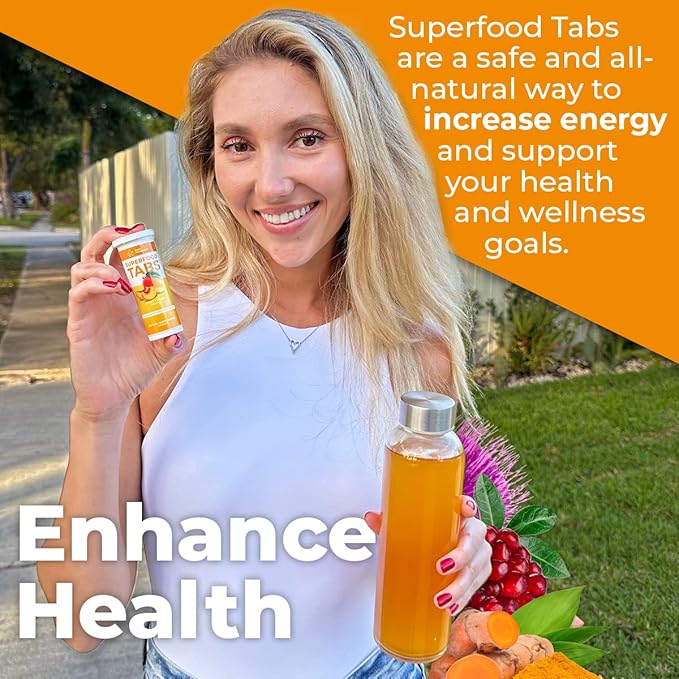 skinnytabs Anti-Bloat Cleanse Drink with 15 Superfoods | Supports Digestion, Energy & Cravings | Vegan, Non-GMO | 30 Effervescent Tabs – Peach Mango Flavor-StrideForce Fitness