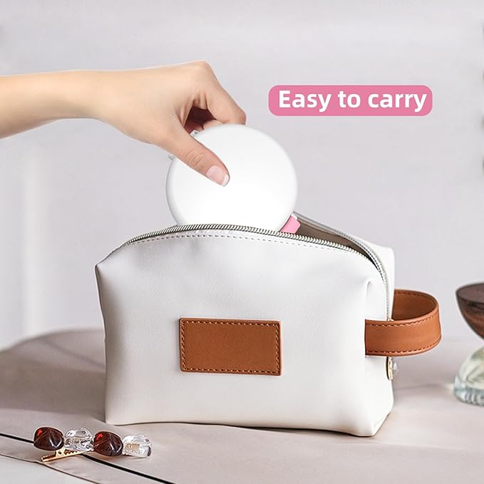 BVN Leak-Proof Denture Bath Cup for Travel, Denture Cup for Soak Dentures, Retainer Cleaning Case with Strainer (White + Pink)