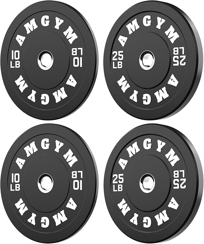 2 Inch Bumper Plates，10-500lbs，Barbell Rubber Olympic Weight Plates Set for Home Gym, Strength Training & Weight Lifting, Multiple Options Colors-StrideForce Fitness